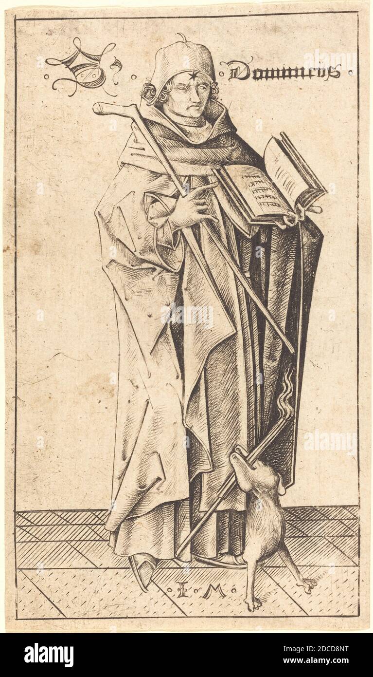Israhel van Meckenem, (artist), German, c. 1445 - 1503, Saint Dominic, c. 1470, engraving Stock Photo