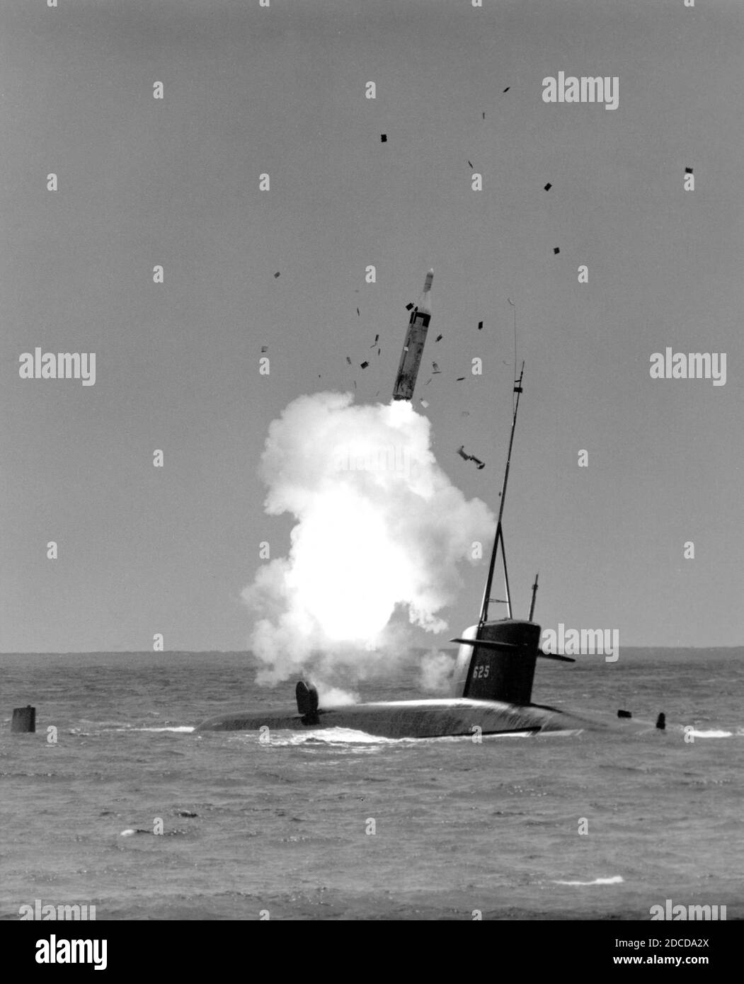 USS Henry Clay Polaris A-2 Missile Launch, 1960s Stock Photo