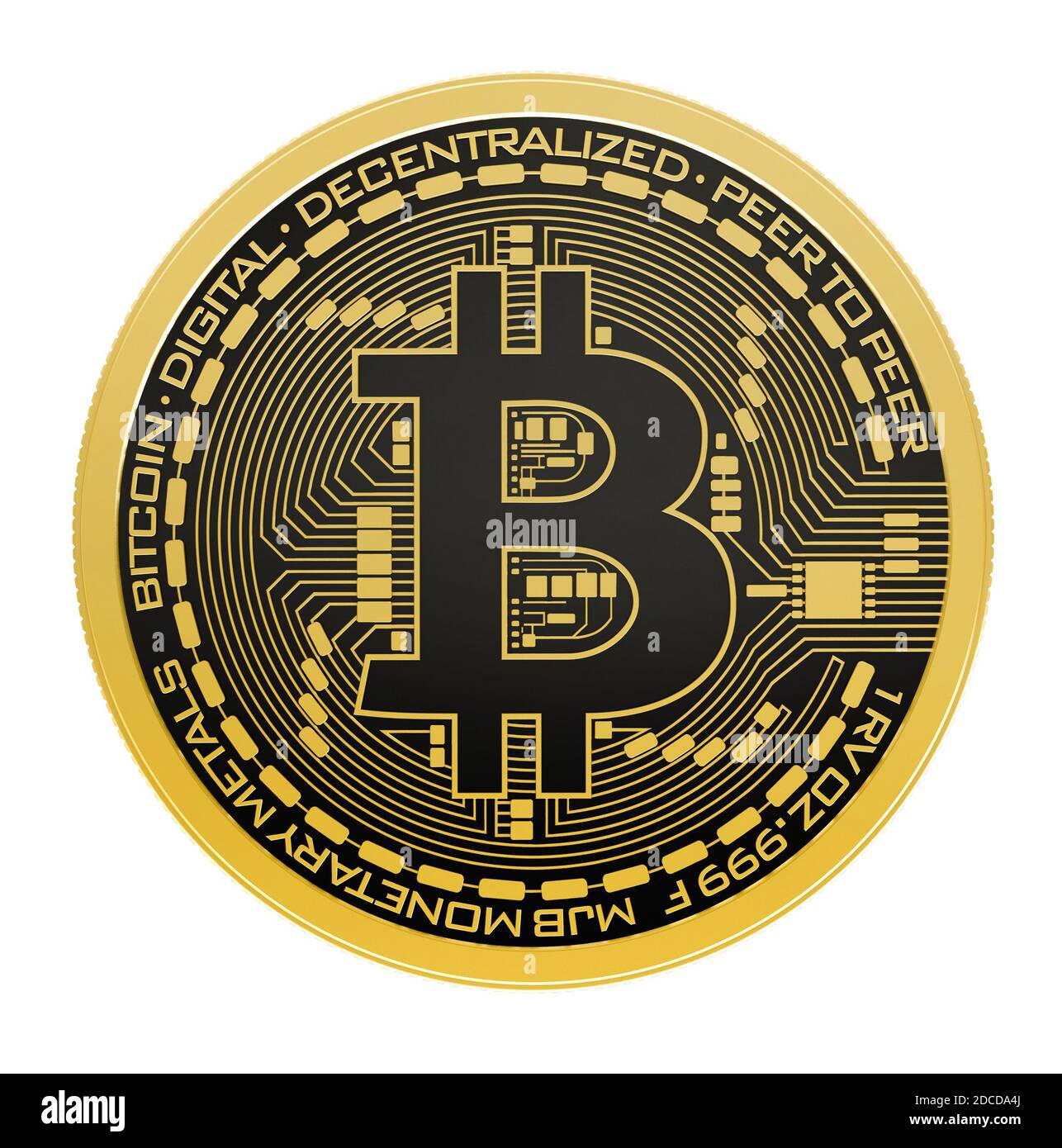 3d render of abstract bitcoins isolated on white background Stock Photo ...