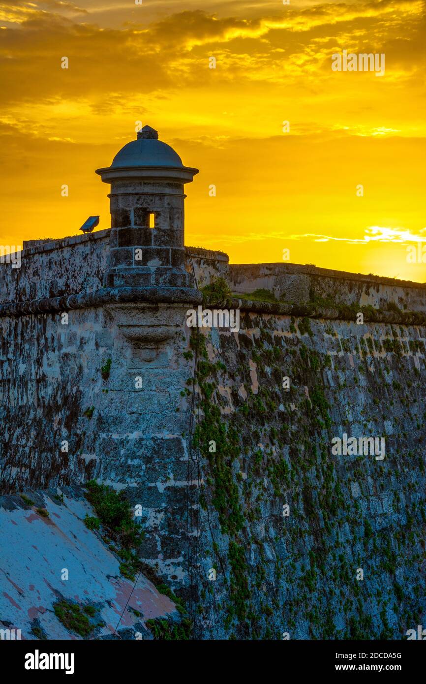 Morro Castle from Cabanas (Sunset), Havana, Cuba, El