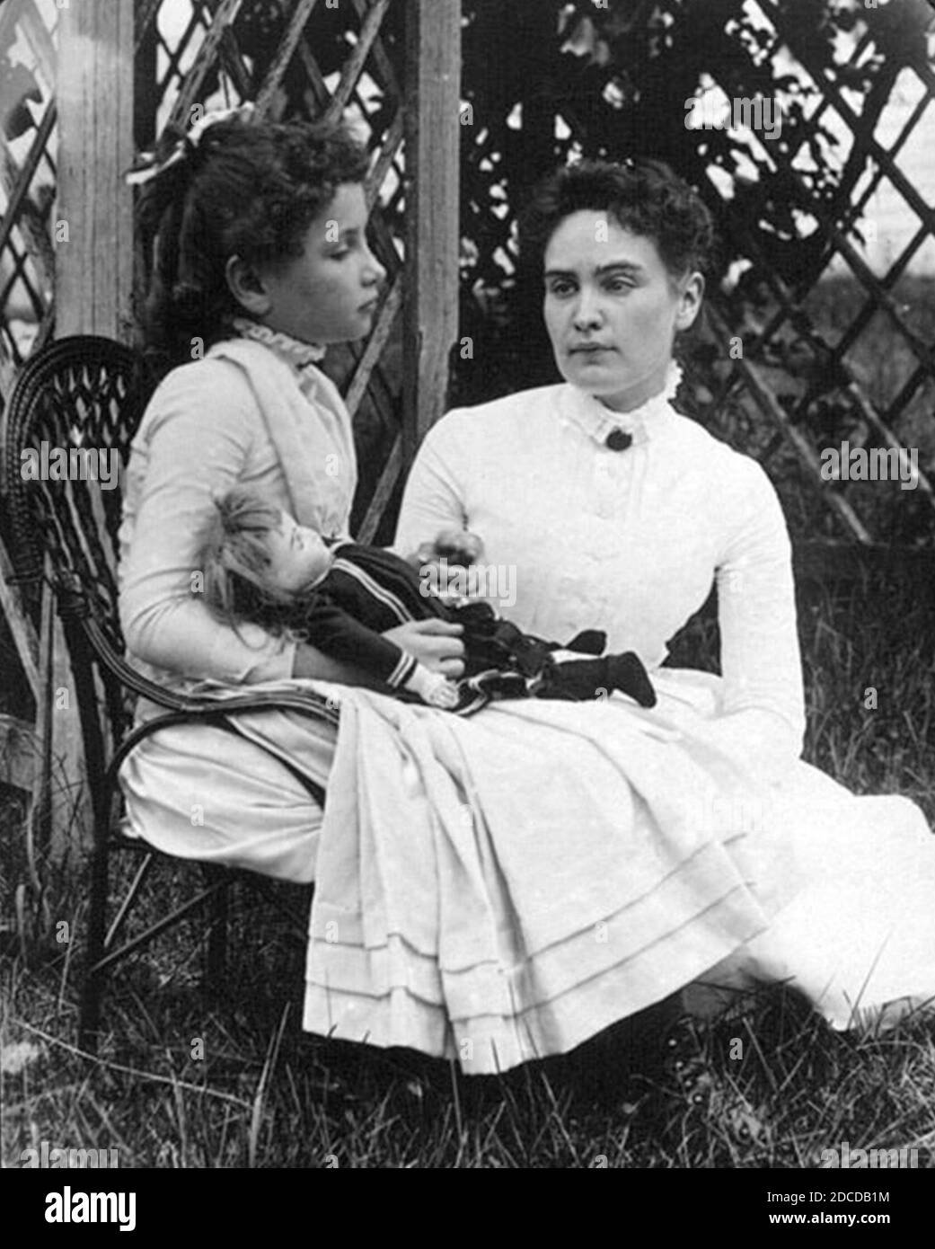 Helen Keller and Anne Sullivan, 1888 Stock Photo