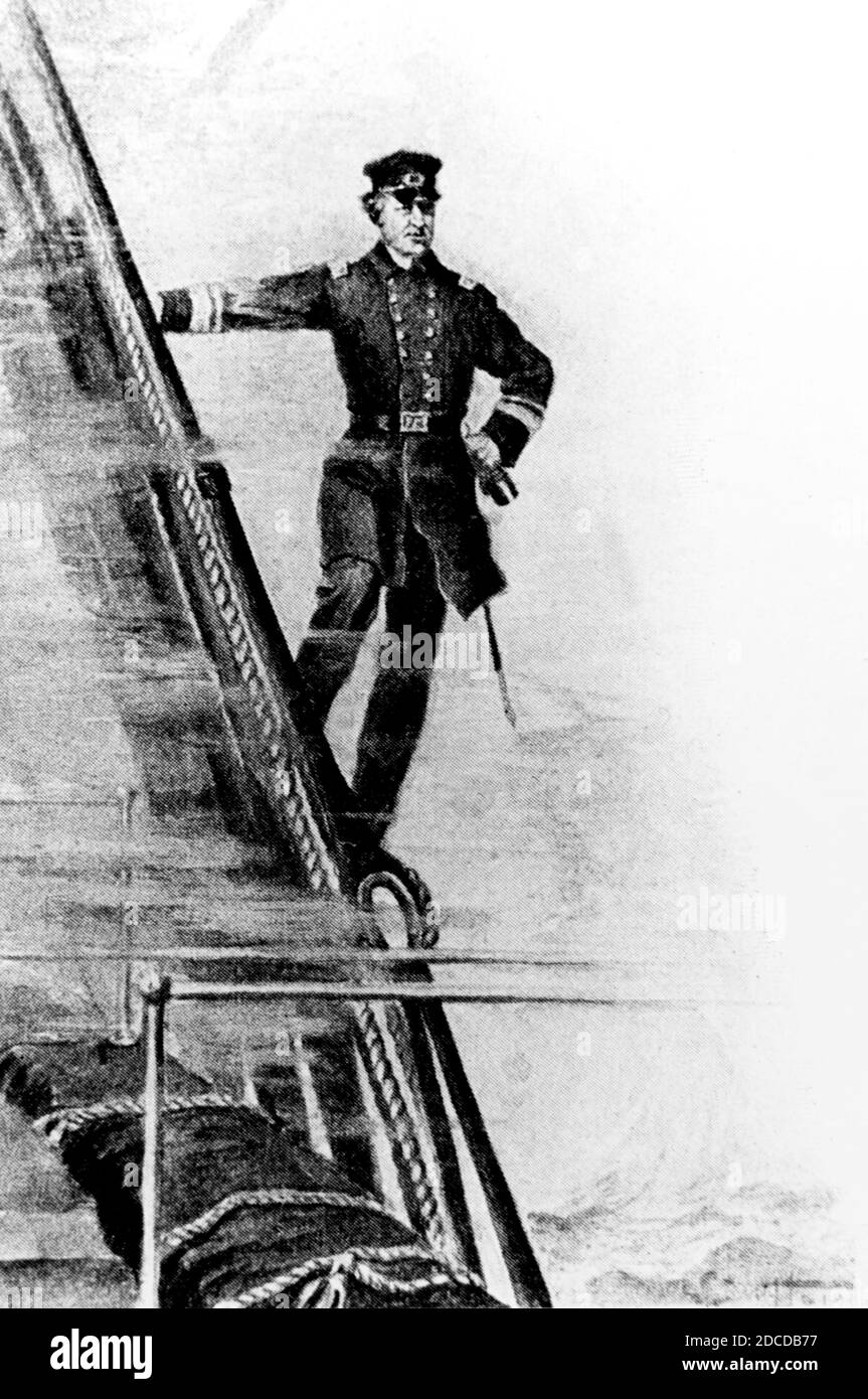 Battle of Mobile Bay, Admiral Farragut, 1864 Stock Photo