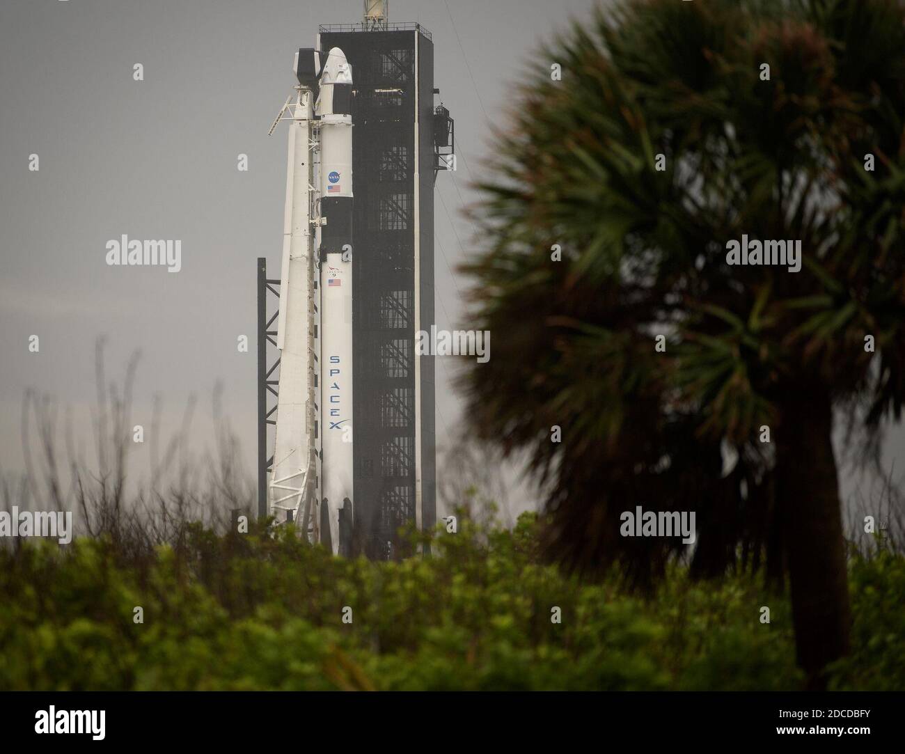 NASA SpaceX Demo-2 Mission at Launchpad Stock Photo
