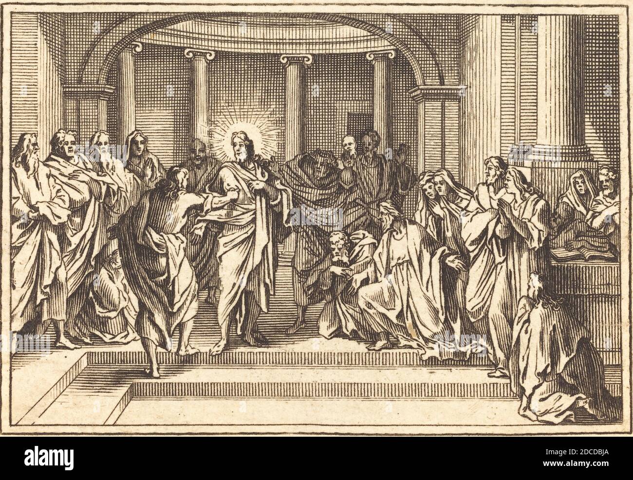 French 17th Century, (artist), Sébastien Le Clerc I, (artist after), French, 1637 - 1714, The Incredulity of Thomas, Passion of Christ: pl.34, (series), engraving Stock Photo