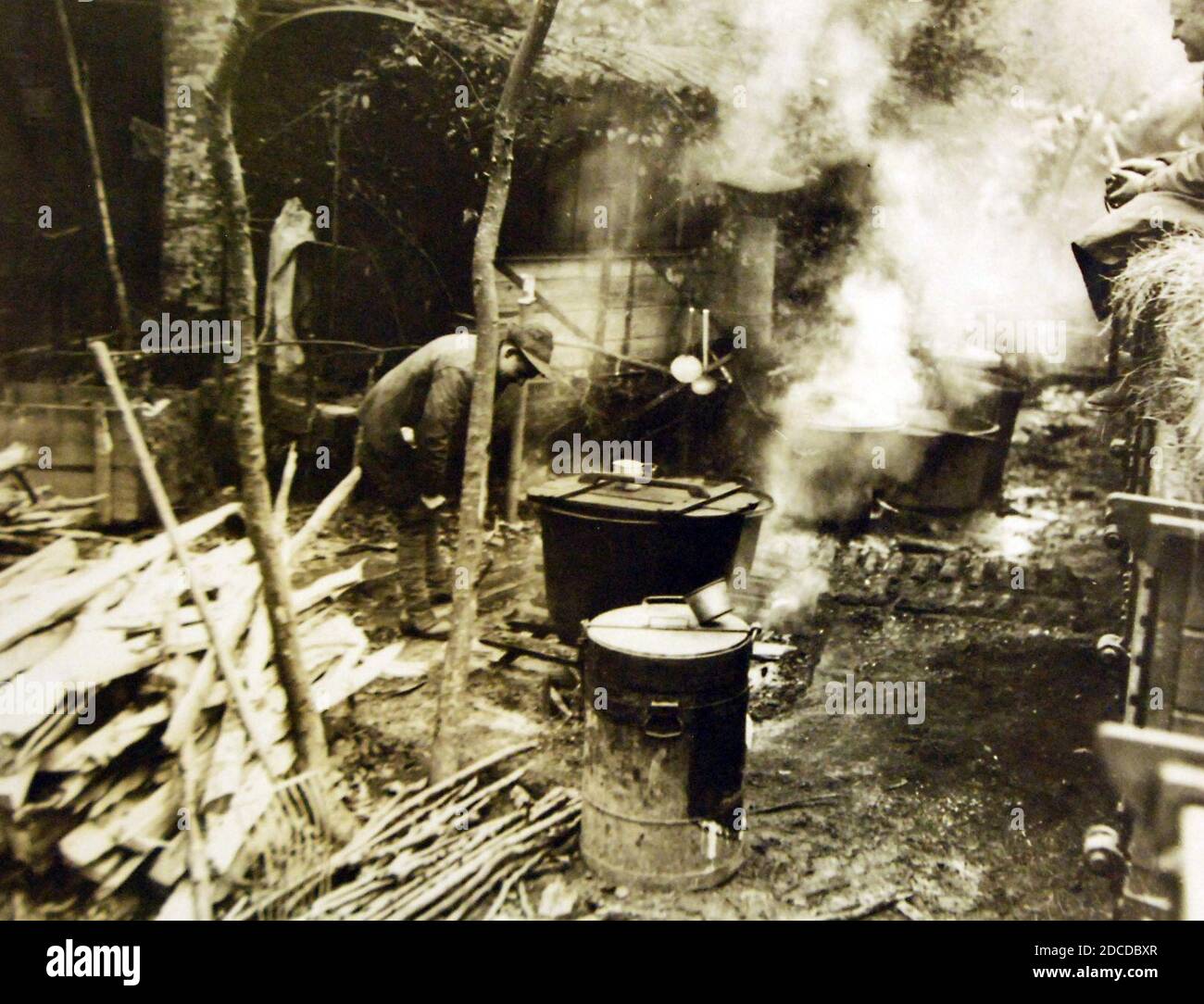 Kitchen of 60cm railway, Company C, 15th Engineers, Construction Battalion No.1, France, 1918 (30324134120). Stock Photo