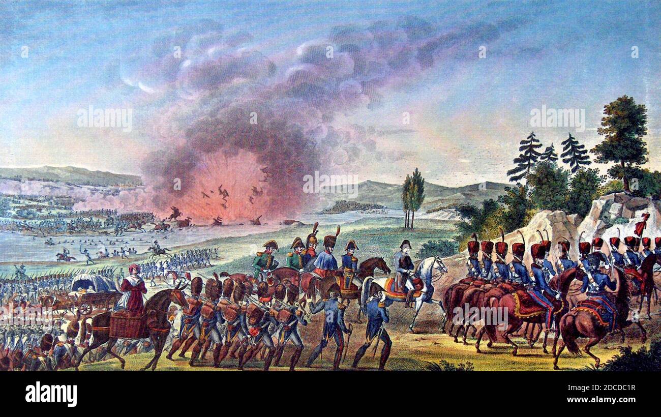 Retreat of Napoleon, Battle of Leipzig, 1813 Stock Photo