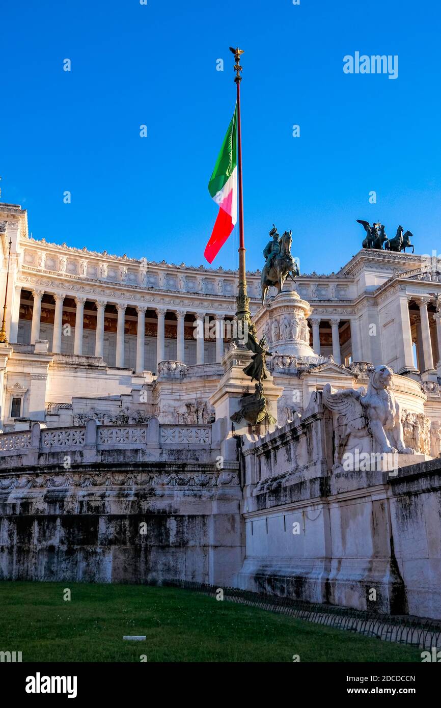 Altare della Patria / Victor Emmanuel II Monument - Symbol of Italian unification - Rome, Italy Stock Photo
