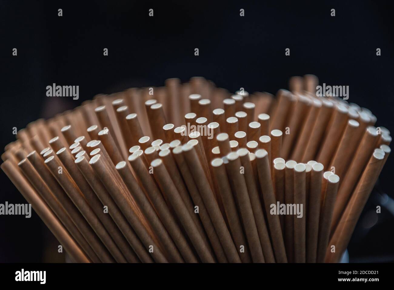 Close up on a paper drinking straws Stock Photo