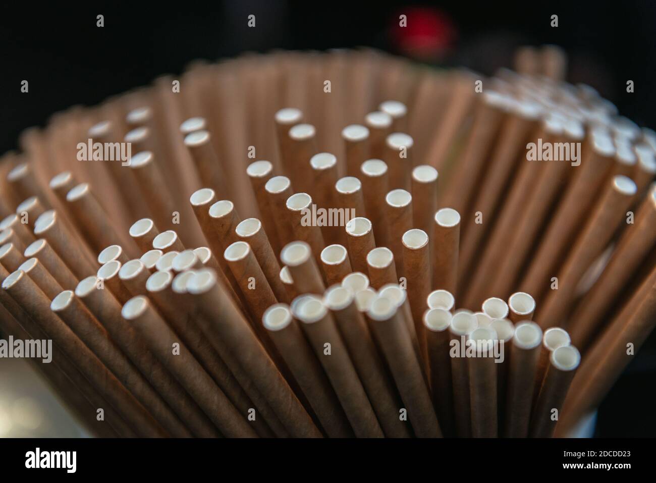 Close up on a paper drinking straws Stock Photo