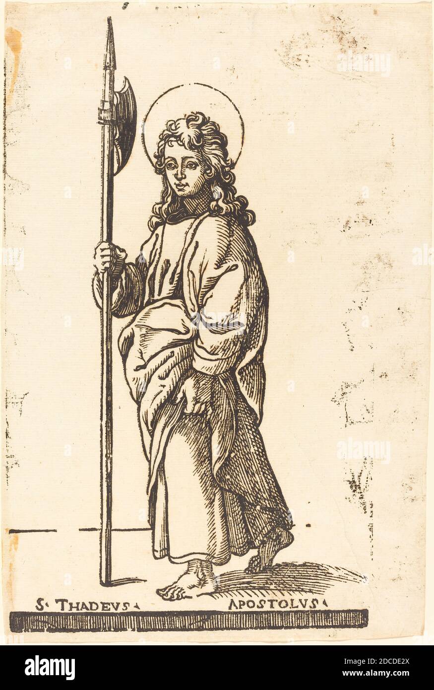 Jacques Stella, (artist), French, 1596 - 1657, Saint Jude (Thaddeus), Christ and the Twelve Apostles, (series), woodcut Stock Photo