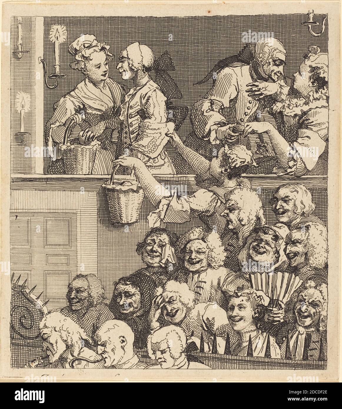 William Hogarth, (artist), English, 1697 - 1764, The Laughing Audience, 1733, etching Stock Photo