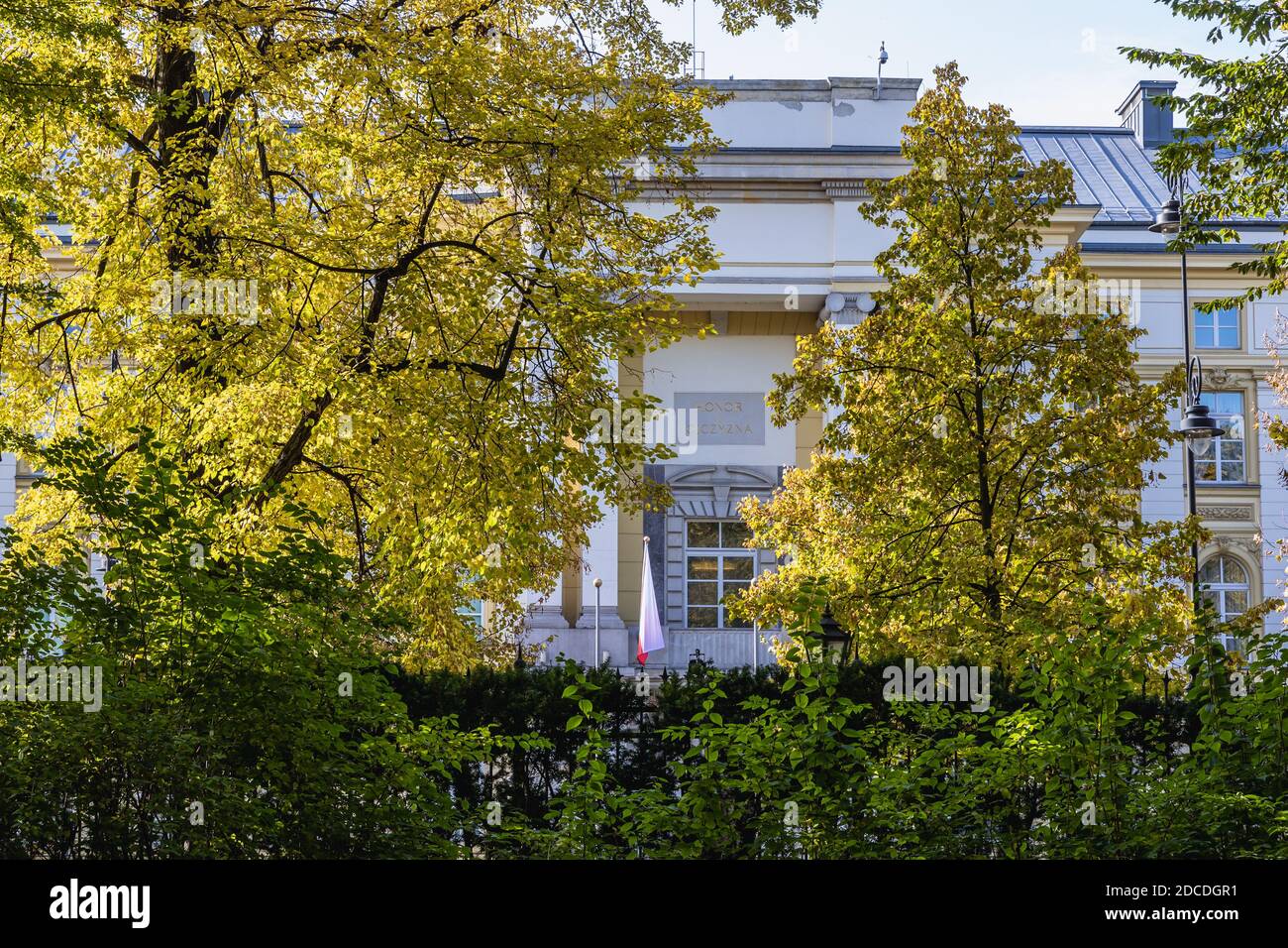 Chancellery of the Prime Minister of Poland building in Warsaw city, Poland Stock Photo