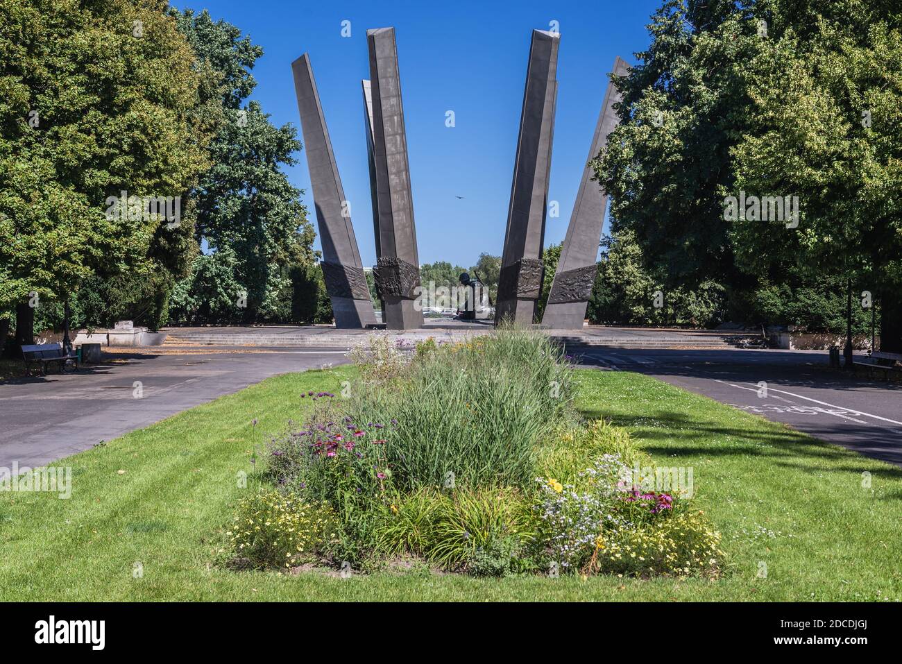 Glory to Sappers Monument in Marshal Rydz-Smigly Park, Warsaw city, Poland Stock Photo
