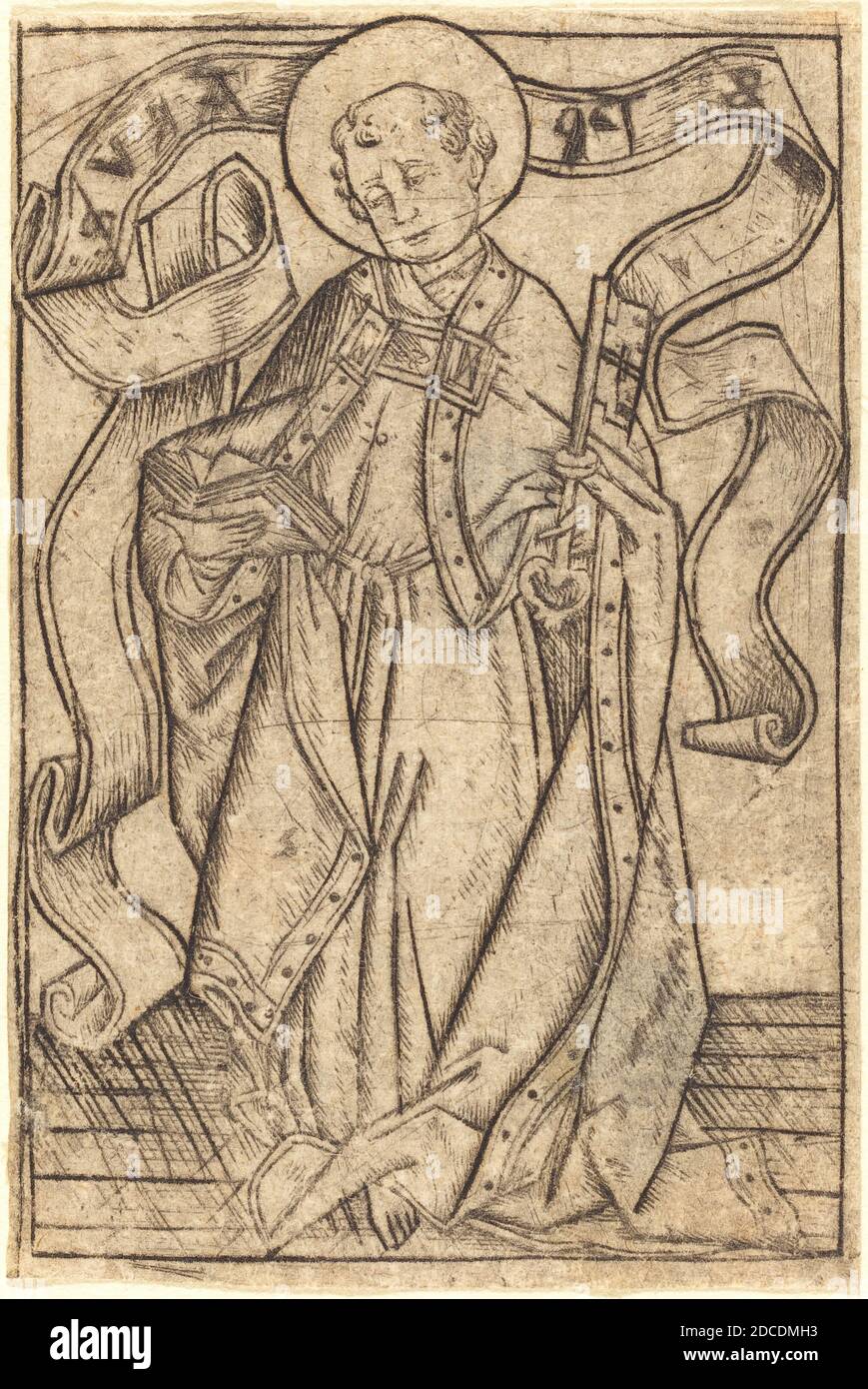 Israhel van Meckenem, (artist), German, c. 1445 - 1503, Saint Peter, c. 1465, engraving Stock Photo