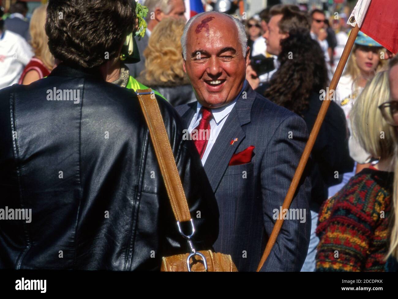 Gorbachev lookalike at the whimsical Doo Dah Parade in Pasadena, CA Stock Photo