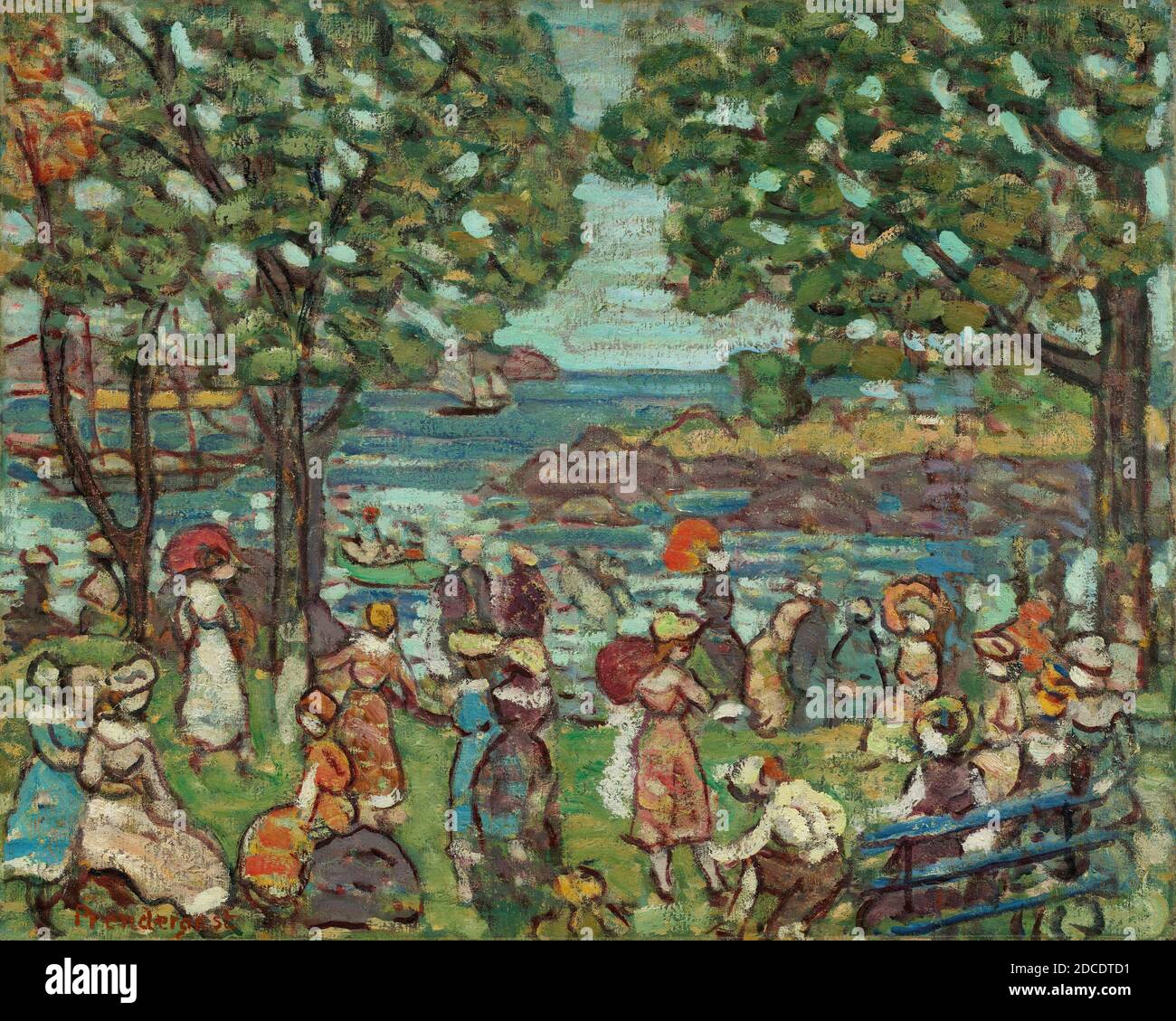 Maurice Prendergast, (painter), American, 1858 - 1924, Salem Cove, c. 1915/1918, oil on canvas, overall: 61.4 x 76.5 cm (24 3/16 x 30 1/8 in.), framed: 85.1 x 99.7 x 6.7 cm (33 1/2 x 39 1/4 x 2 5/8 in Stock Photo