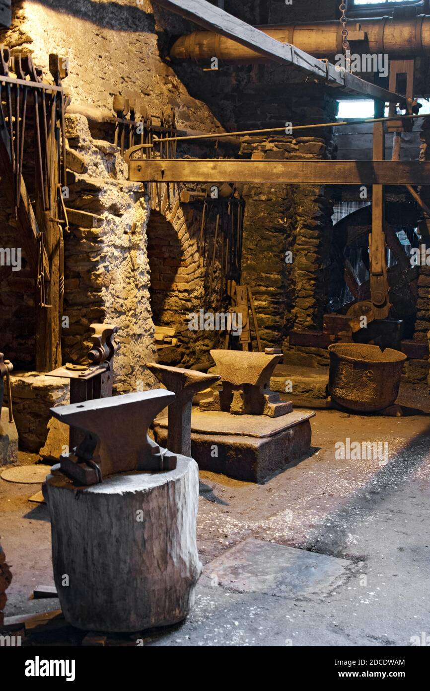 Germany, Saxony, Annaberg-Bucholtz, Museum Frohnauer hammer, iron foundry  museum, 14th century, water driven, with three museums Stock Photo - Alamy