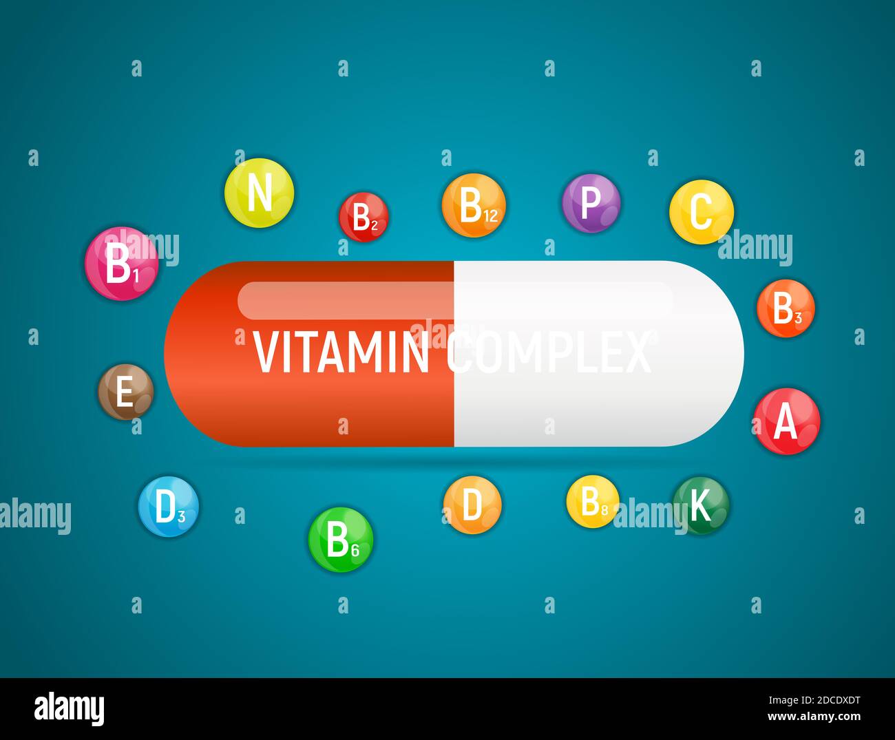 Vitamin and Antioxidant Complex. Illustration Stock Photo Alamy