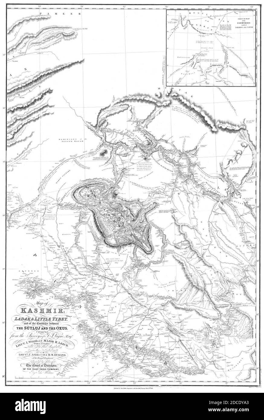 Kashmir Map Stock Photo Alamy