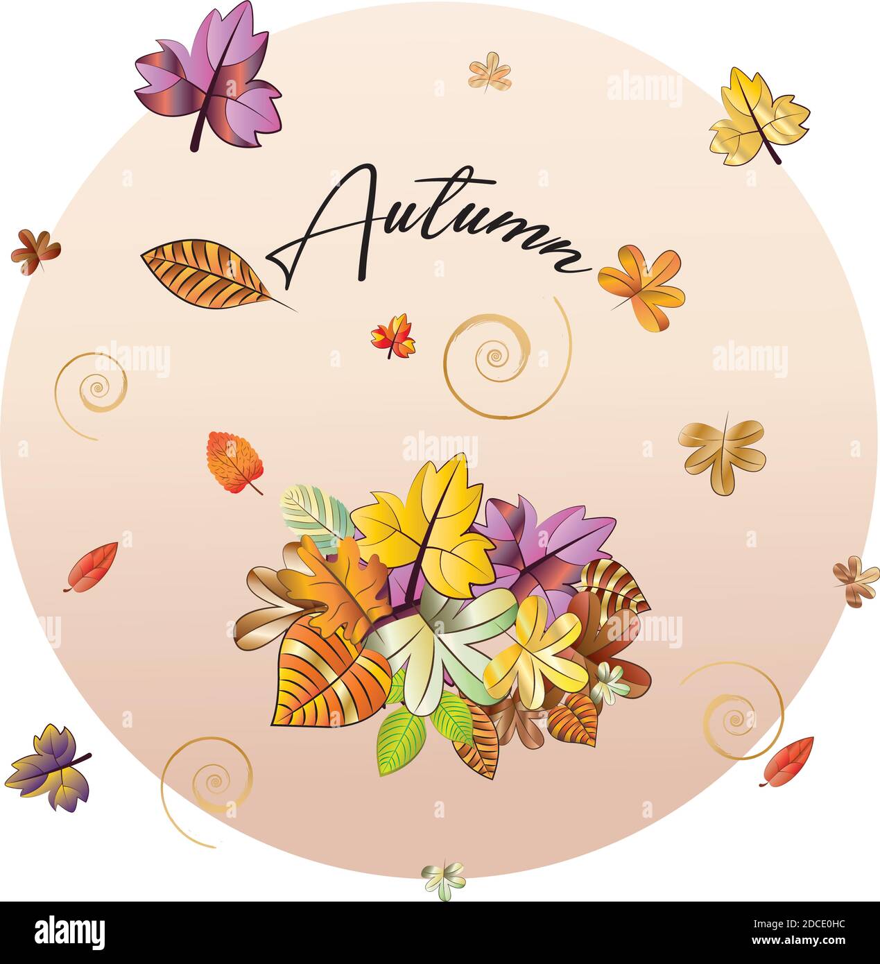 Autumn background with dry leaves Stock Vector