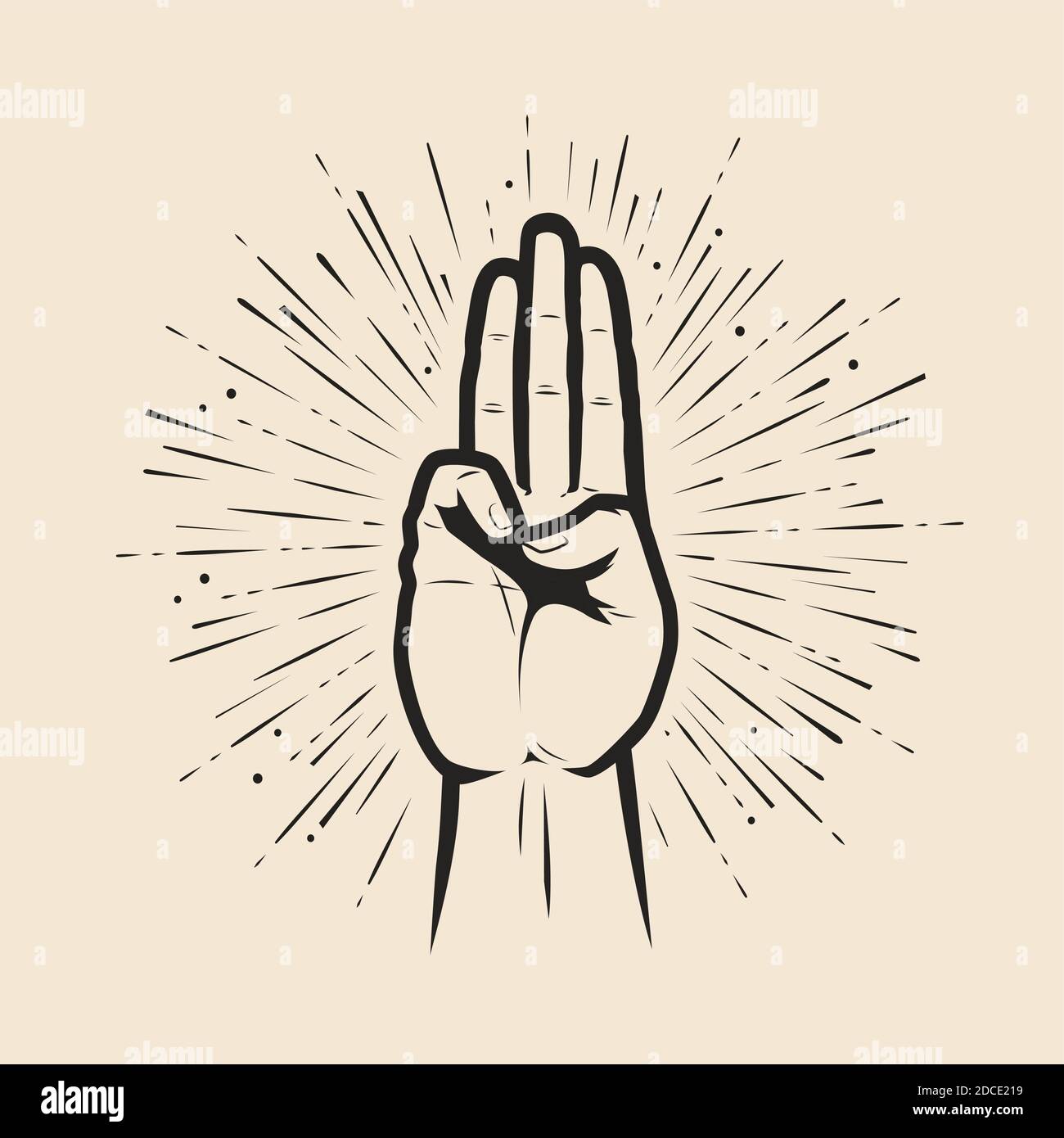 Scout symbol hand gesture. Scouting symbol vector illustration Stock Vector