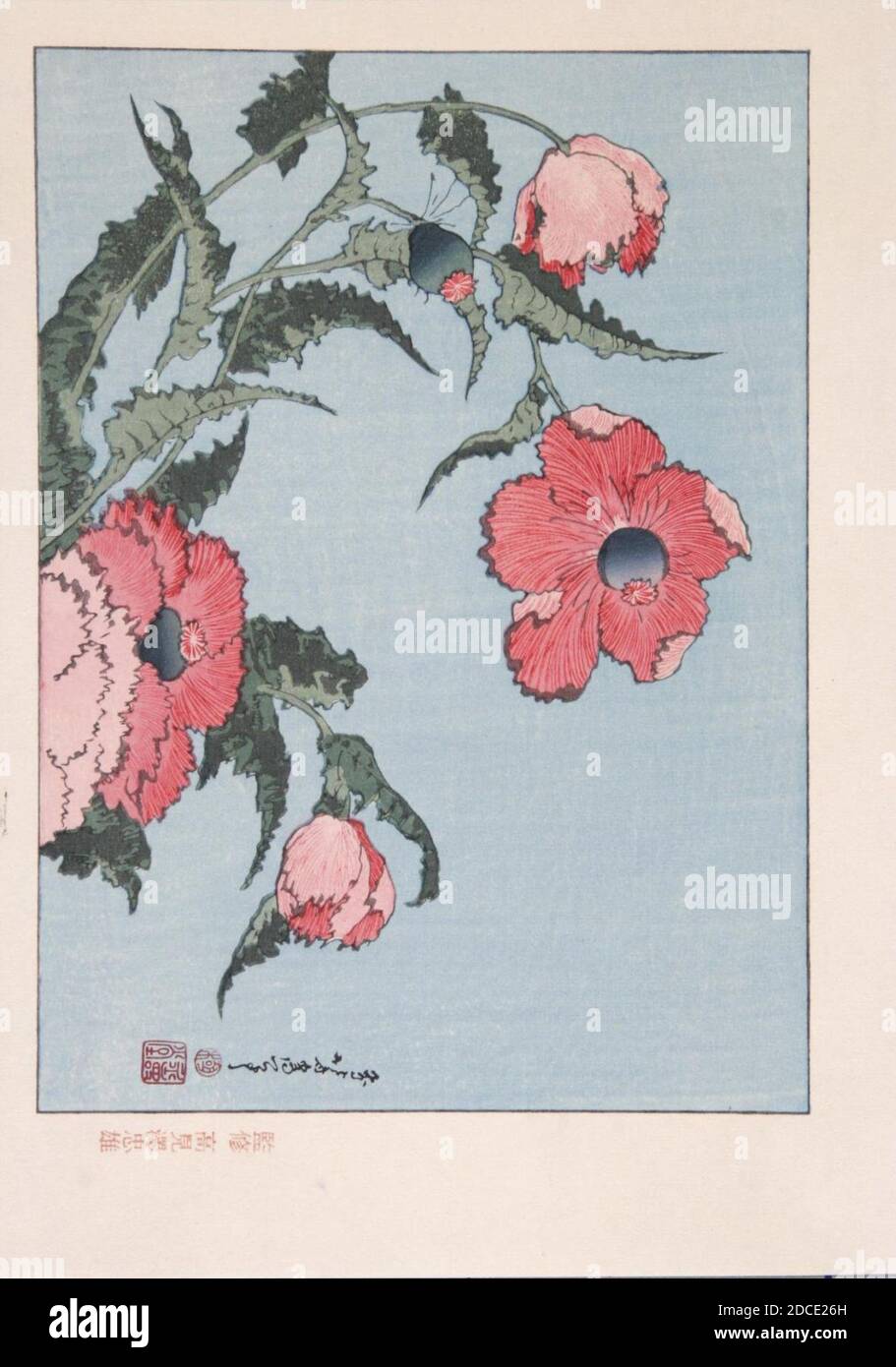 Katsushika Hokusai (1760-1849), Klaprozen. Stock Photo