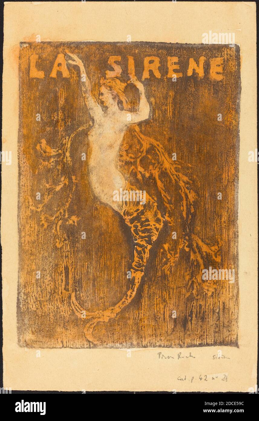 Pierre Roche Print Pierre Roche, (artist), French, 1855 - 1922, Sirene (Hippocampe), 1896 ...