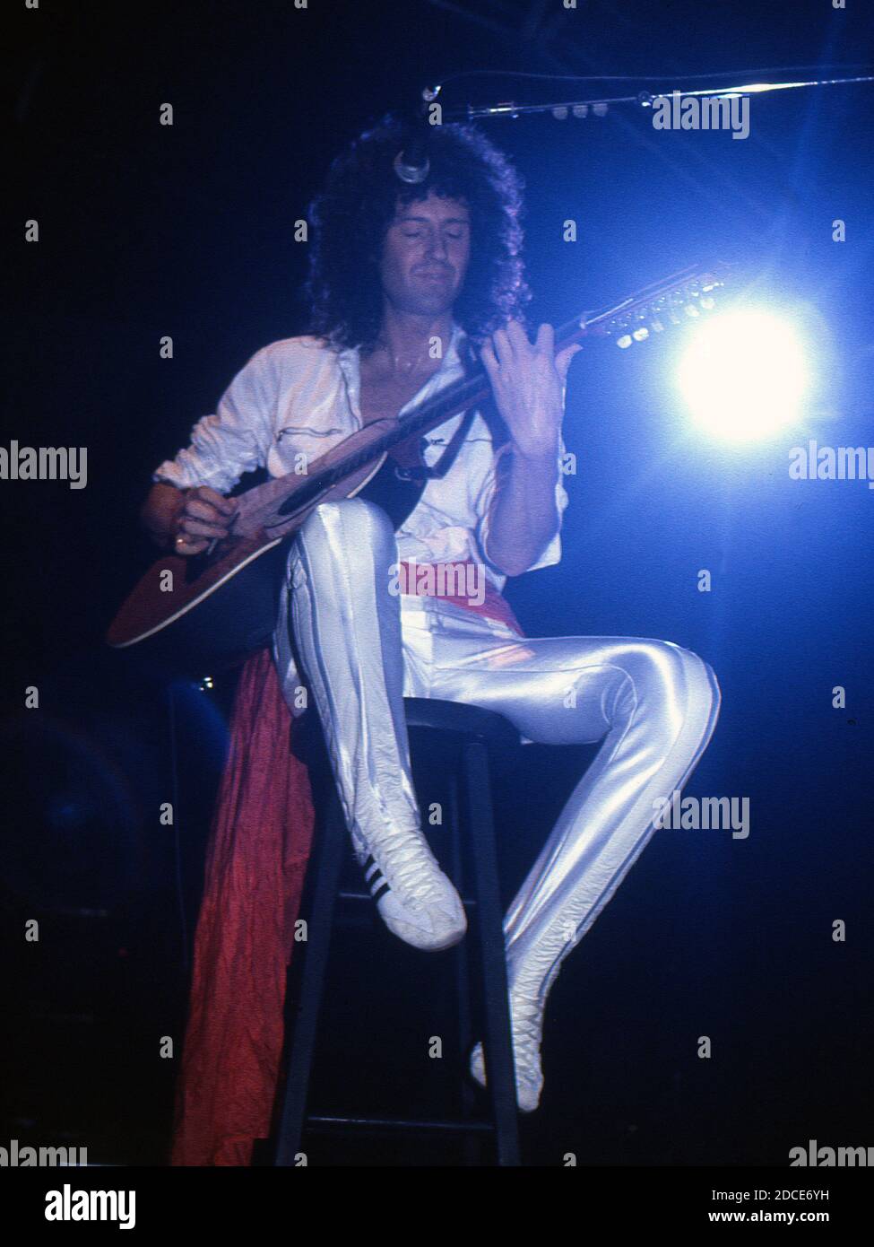 The British rock band Queen in concert at Wembley Arena,London 4.9.1984: Brian May Stock Photo