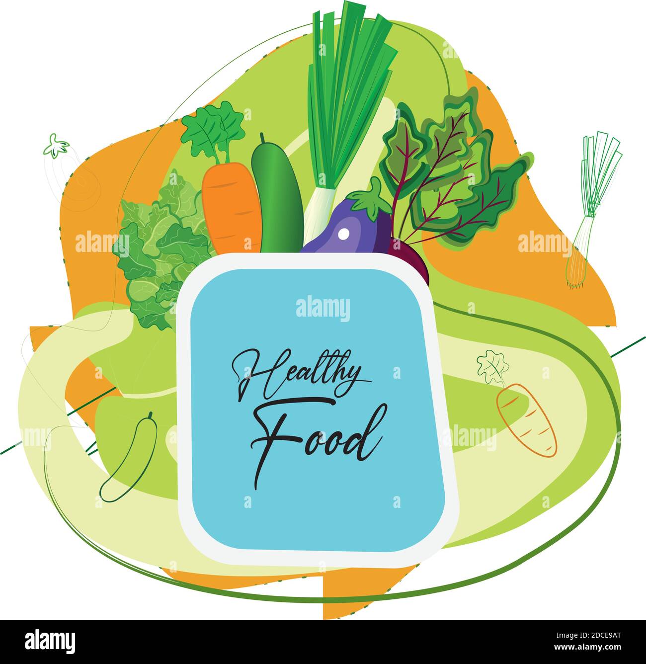Organic healthy food hand draw Royalty Free Vector Image