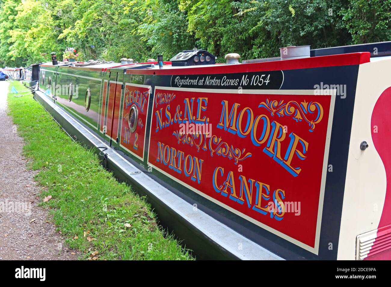 Canal Barge on Bridgwater Canal,Narrowboat, Regent No2,NS,NE,Moore,Norton Canes, Stock Photo