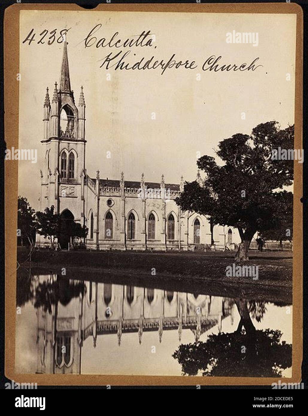 Khidderpore Church Calcutta by Francis Frith. Stock Photo