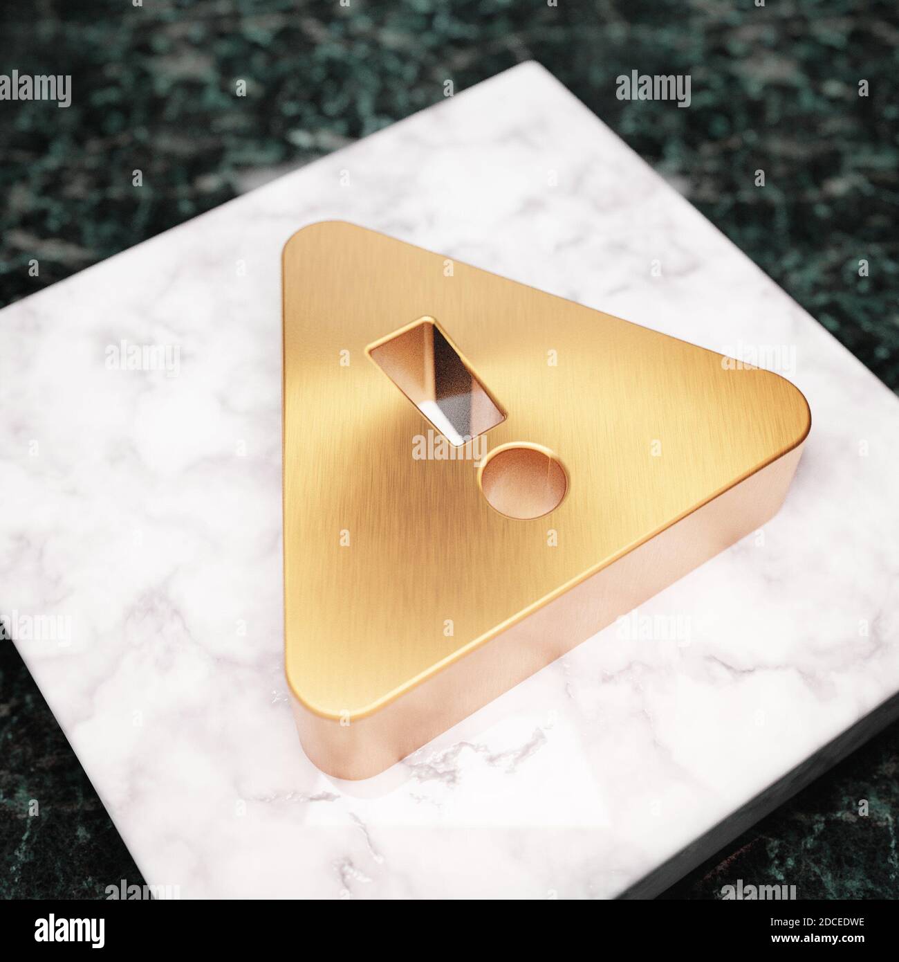Exclamation Triangle icon. Bronze Exclamation Triangle symbol on white ...