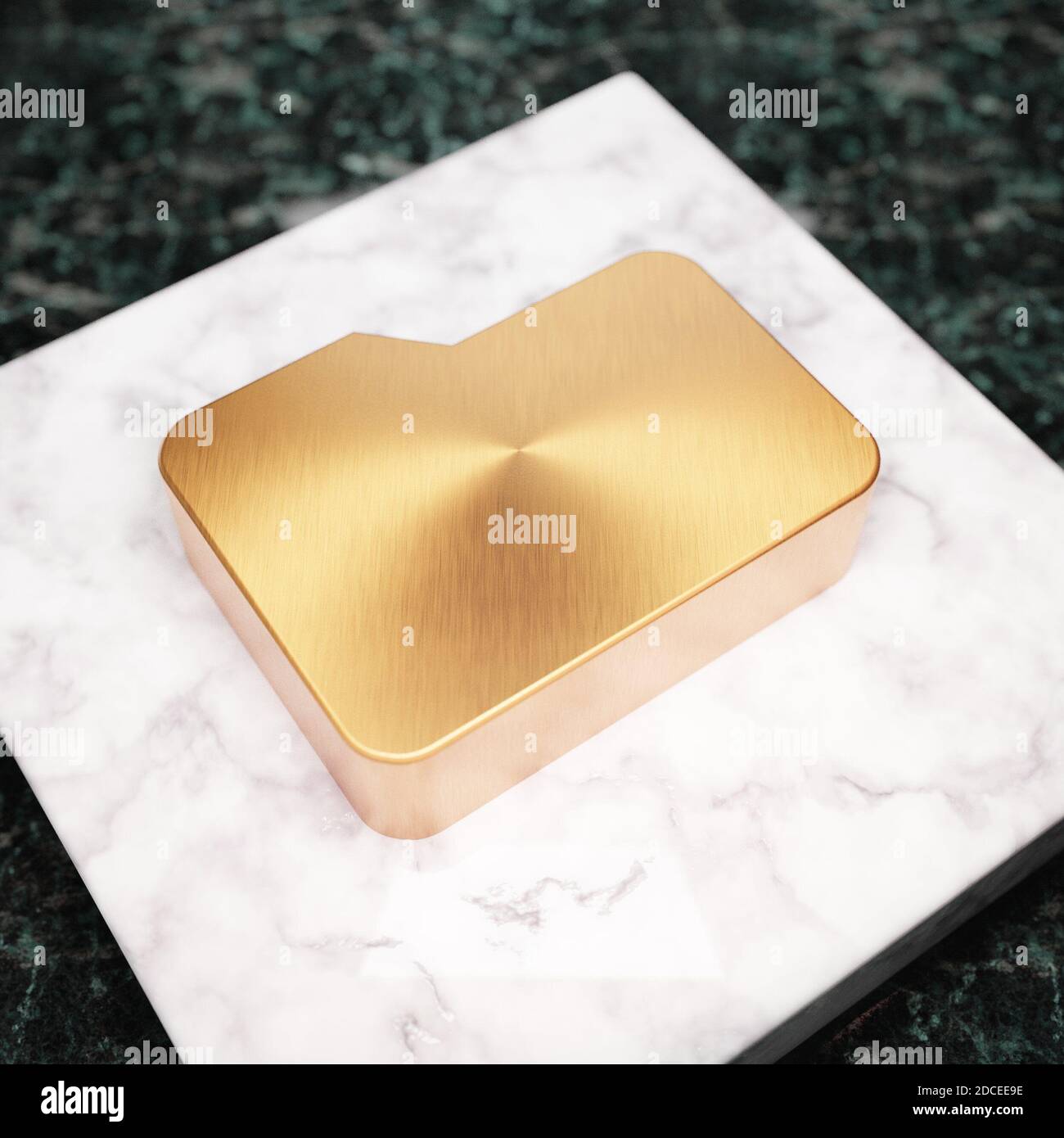 Folder icon. Bronze Folder symbol on white marble podium. Icon for ...