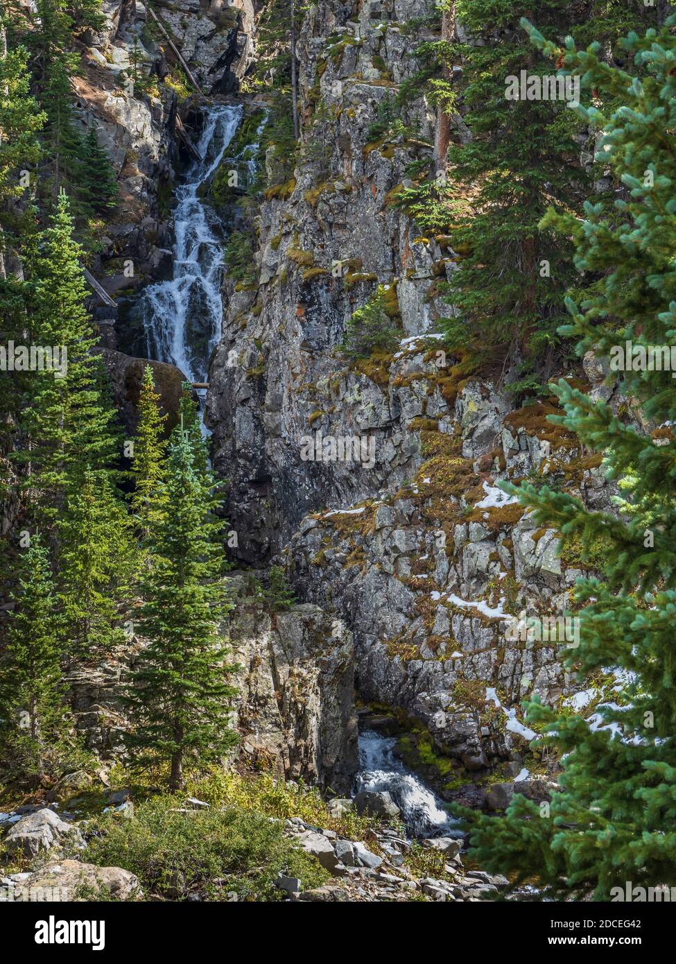 Waterfall below Lower Blue Lake, Blue Lakes Trail, Uncompahgre National ...