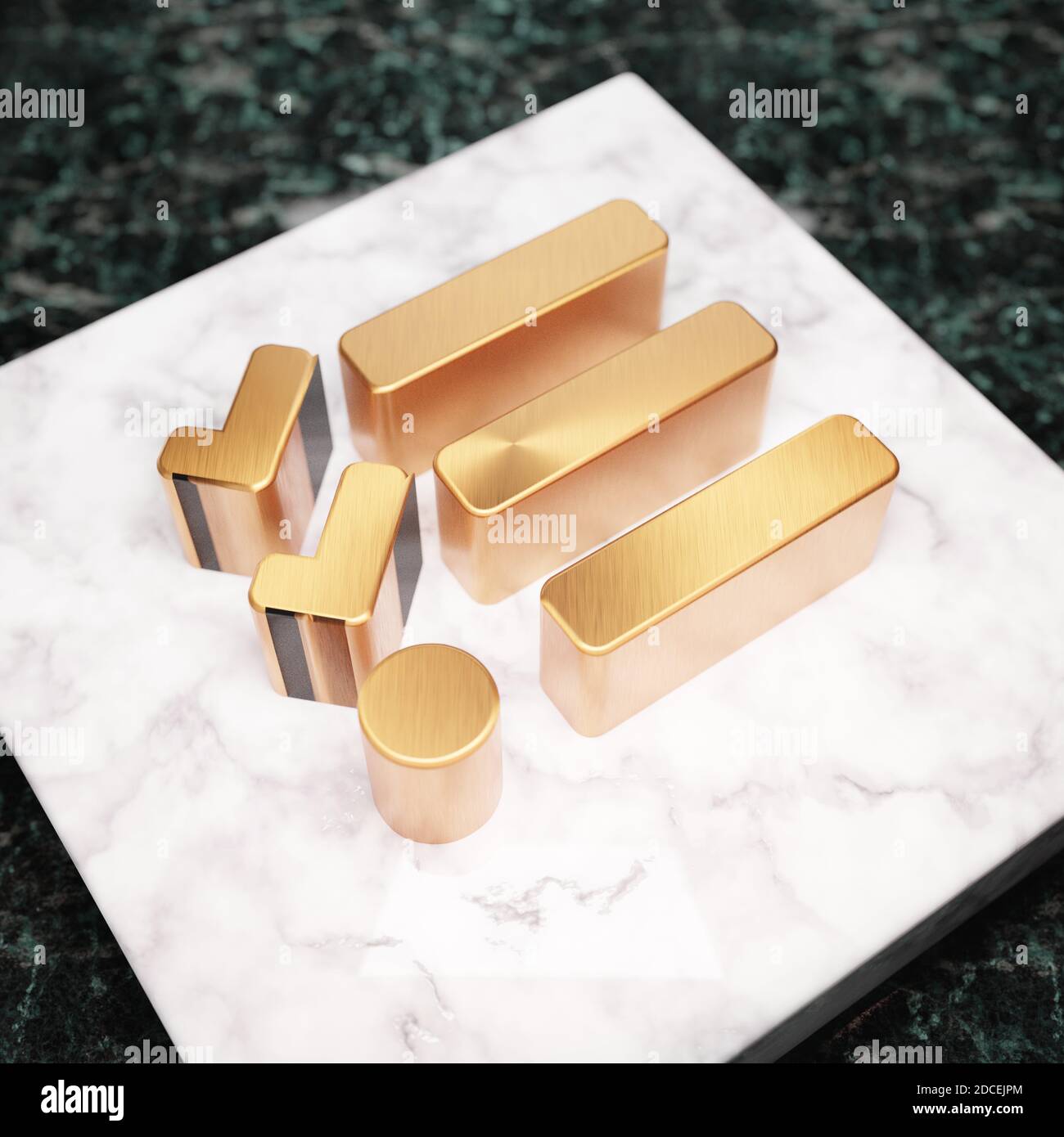 Tasks icon. Bronze Tasks symbol on white marble podium. Icon for ...