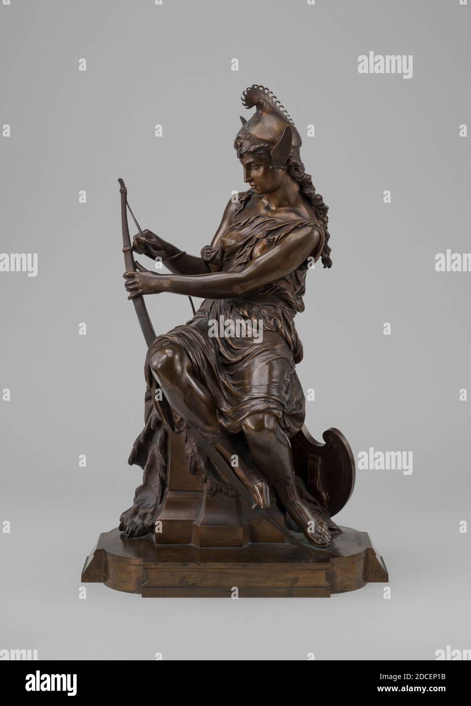 Pierre-Eugène-Emile Hébert, (artist), French, 1828 - 1893, Amazon Preparing for Battle (Queen Antiope or Hippolyta?), or Armed Venus, model c. 1860/1872, cast by 1882, bronze, overall: 65.3 x 40.6 x 26.6 cm (25 11/16 x 16 x 10 1/2 in Stock Photo