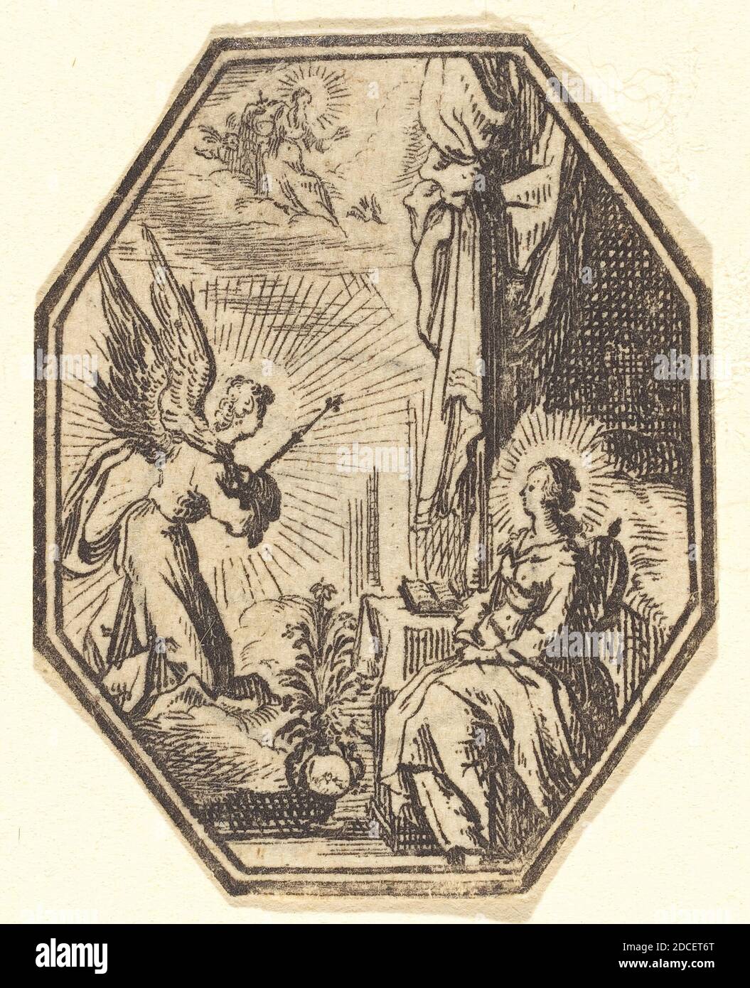 Jacques Callot, (artist), French, 1592 - 1635, The Annunciation, etching Stock Photo