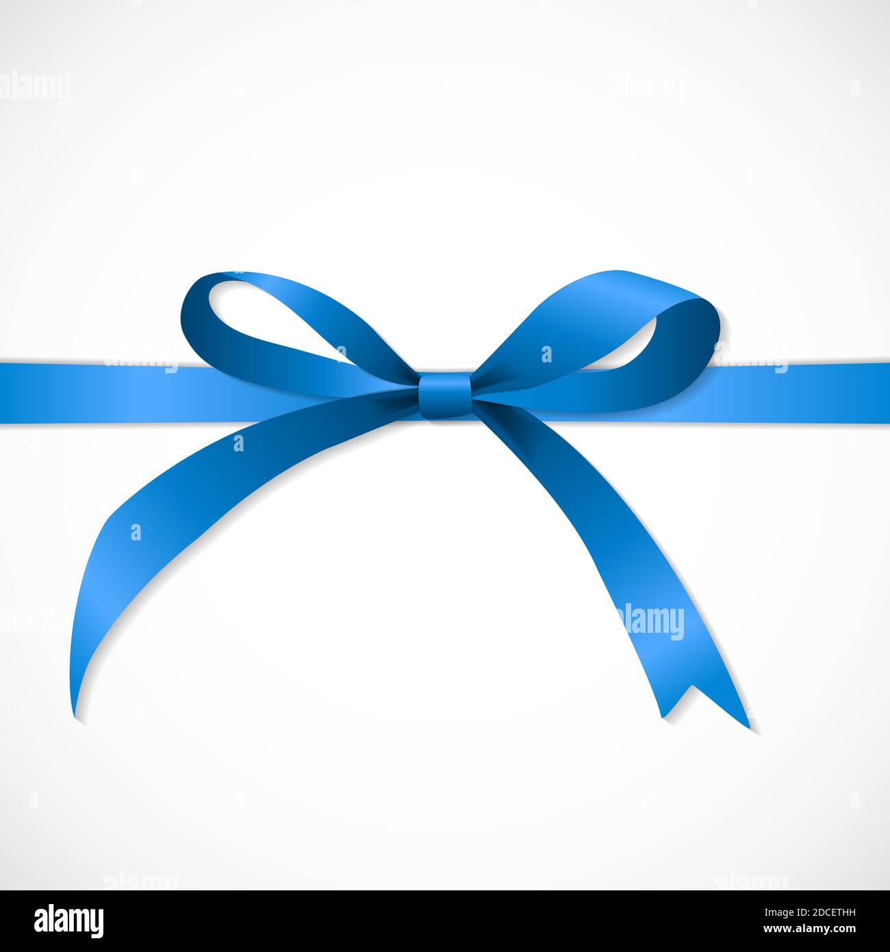 Gift Card with Blue Ribbon and Bow. illustration Stock Photo - Alamy