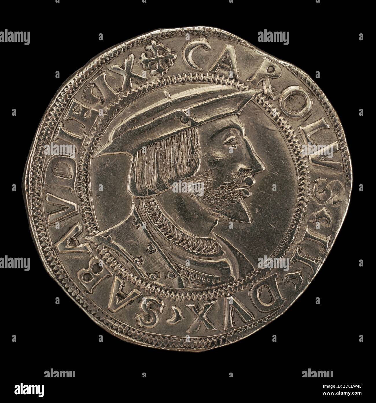 Turin 16th Century, (sculptor), Carlo II, 1486-1553, 9th Duke of Savoy  1504, 16th century, silver testoon/Struck, overall (diameter): 3.02 cm (1  3/16 in.), gross weight: 9.26 gr (0.02 lb.), axis: 9:00 Stock Photo - Alamy