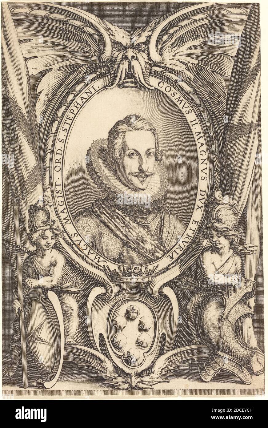 Jacques Callot, (artist), French, 1592 - 1635, Cosimo II de' Medici, Grand Duke of Tuscany, 1621, etching and engraving Stock Photo