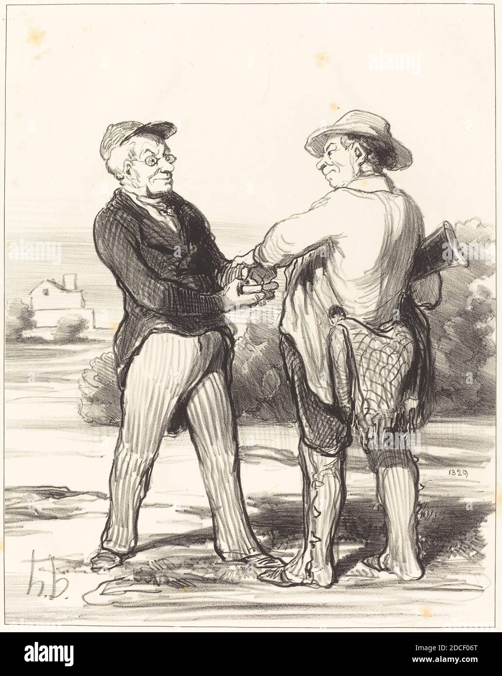 Honoré Daumier, (artist), French, 1808 - 1879, Dites donc, président, impossible d'attraper un lièvre..., Croquis Charivariques: pl.2, (series), 1849, lithograph Stock Photo