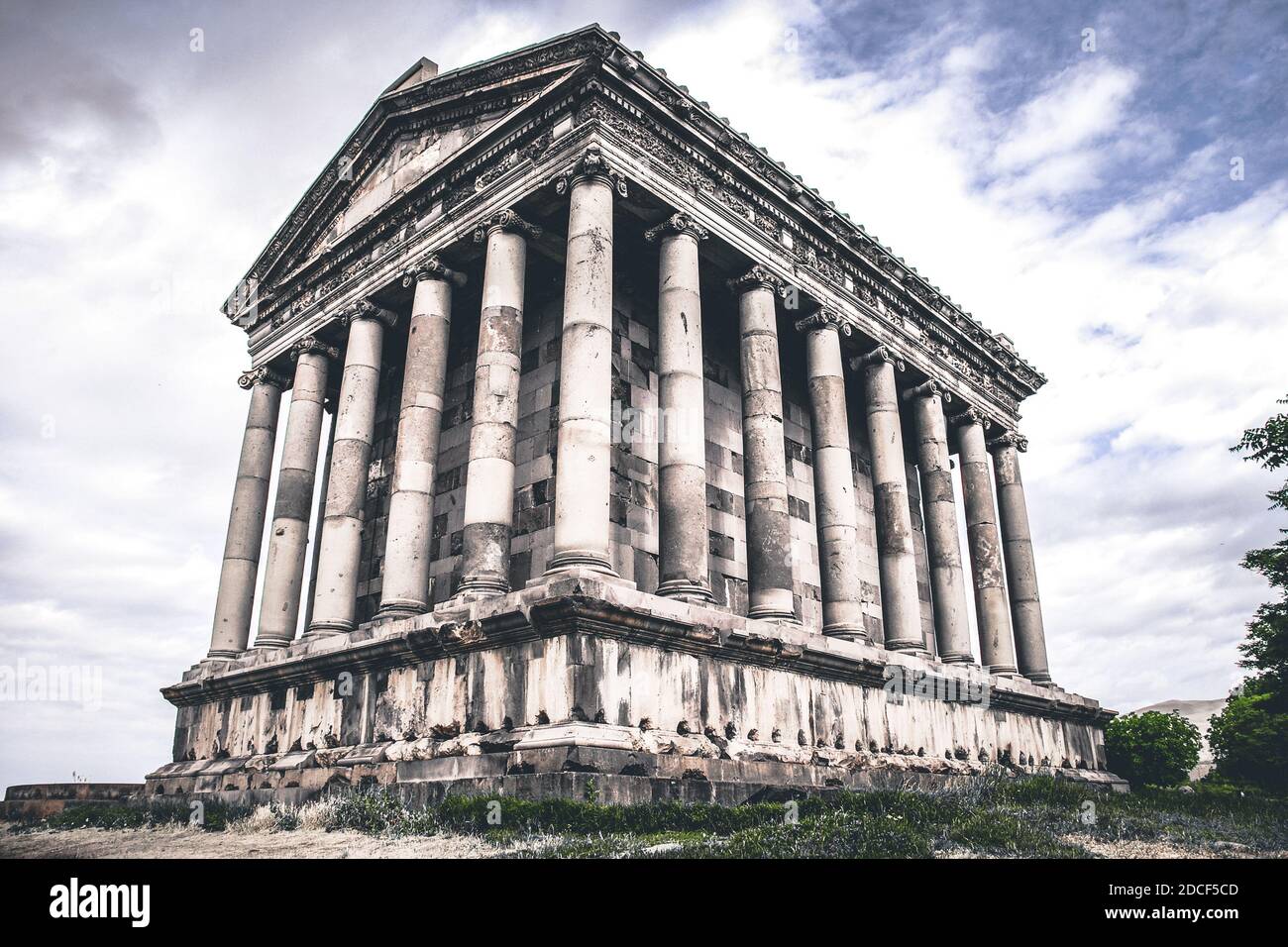 Garni Temple,  the only standing Greco-Roman colonnaded building in Armenia and the former Soviet Union. Stock Photo