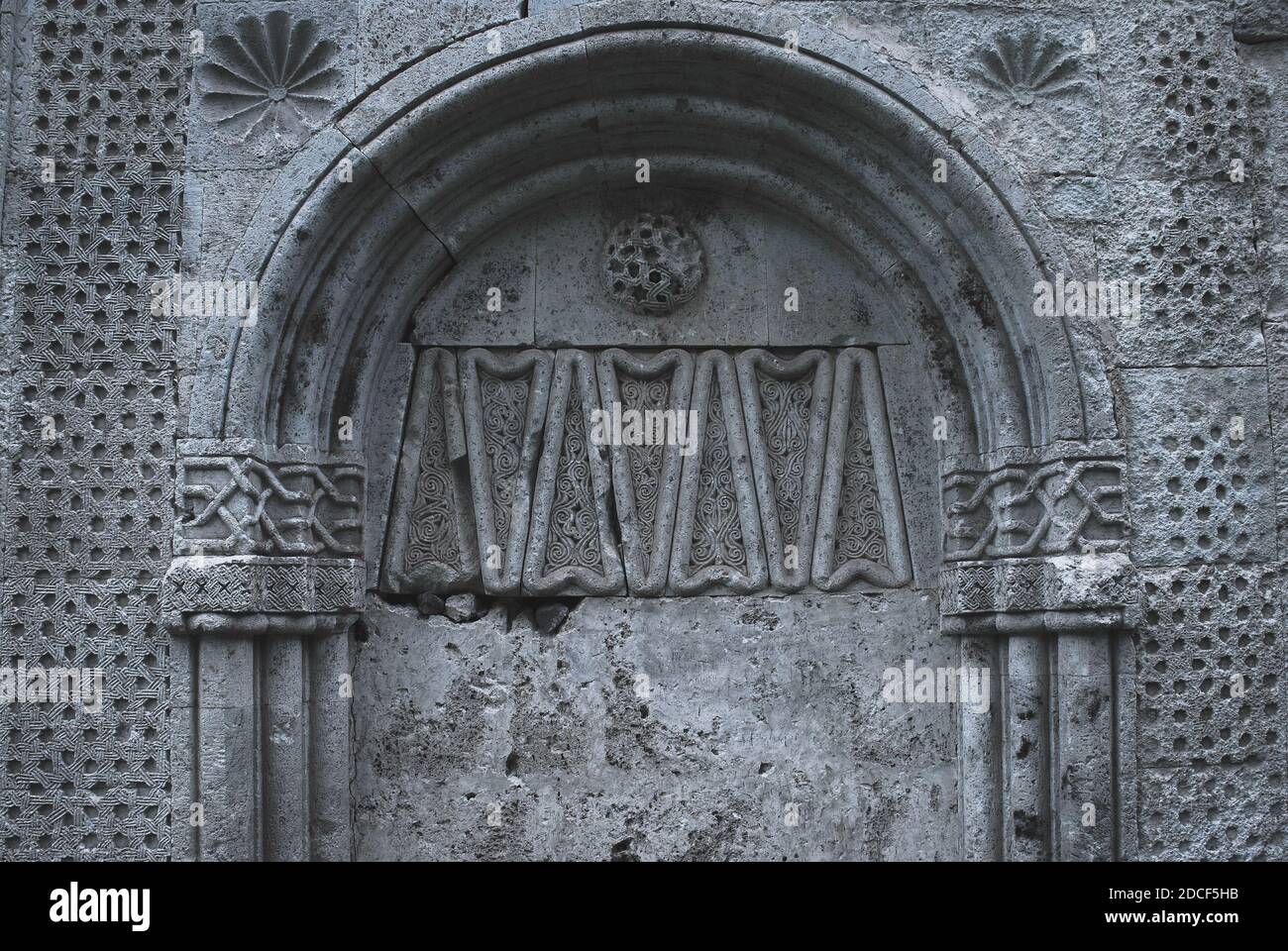 Detail of antique Armenian church architecture. Stock Photo