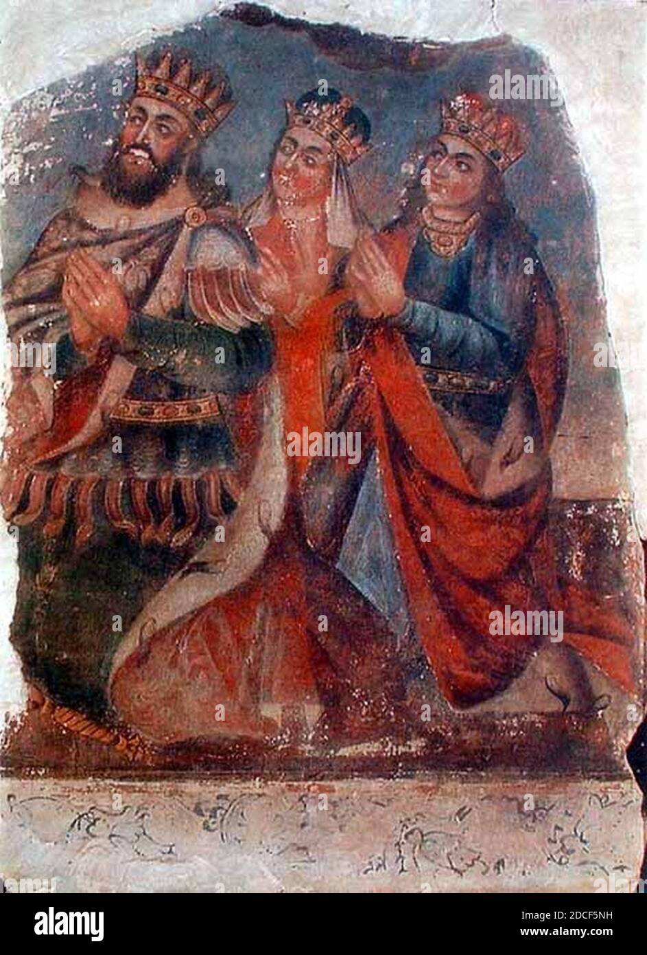 King Tiridates with his wife Ashkhen and sister Khosrovidukht by