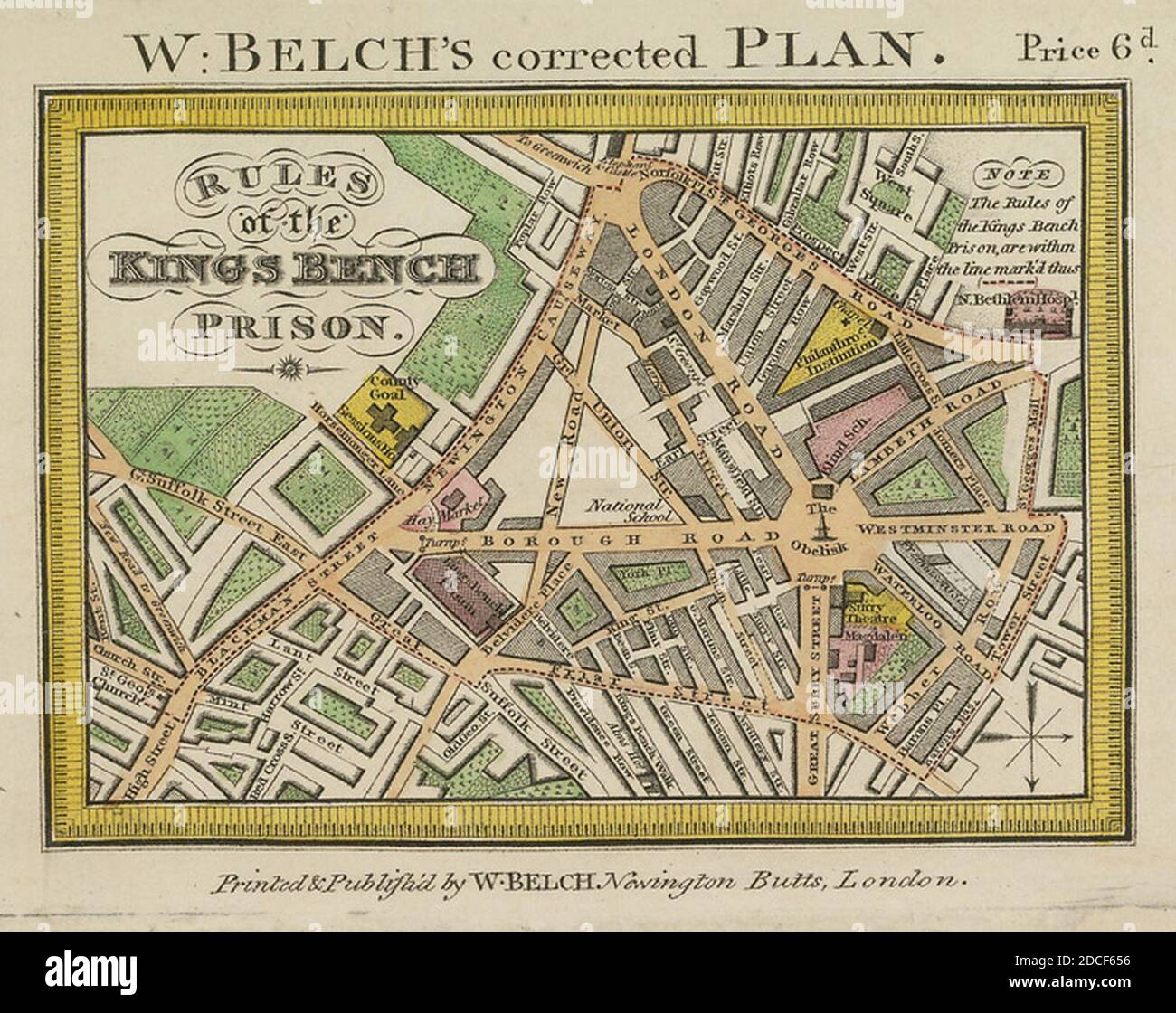 Kings Bench RULES of the KING'S BENCH PRISON 1830 Stock Photo Alamy