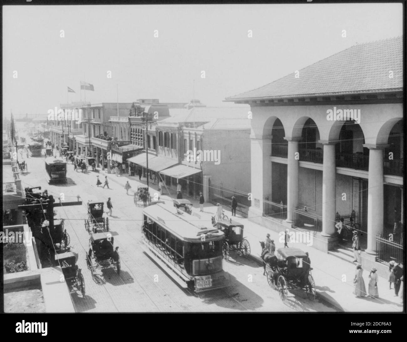 Kingston, Jamaica, and vicinity street scene; trolleys Stock Photo Alamy