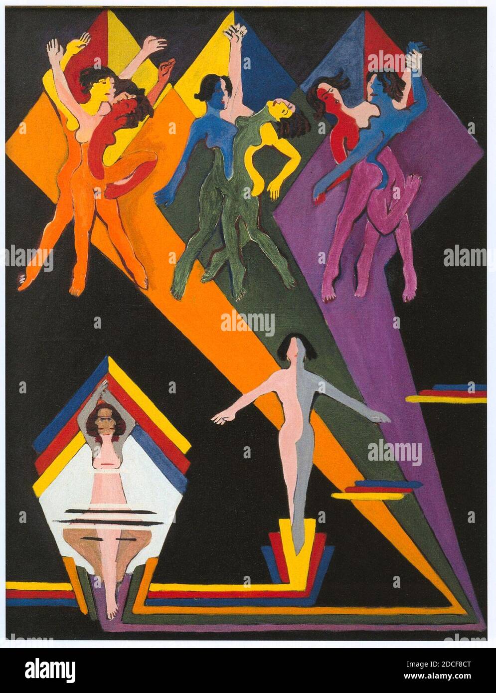 Kirchner - Tanzende Mädchen in farbigen Strahlen - 1932-37. Stock Photo