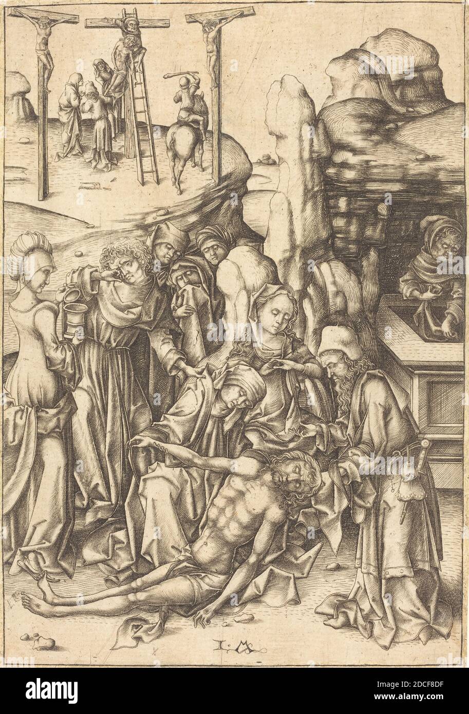 Israhel van Meckenem, (artist), German, c. 1445 - 1503, The Lamentation, Twelve Scenes of the Pasion, (series), c. 1480, engraving Stock Photo