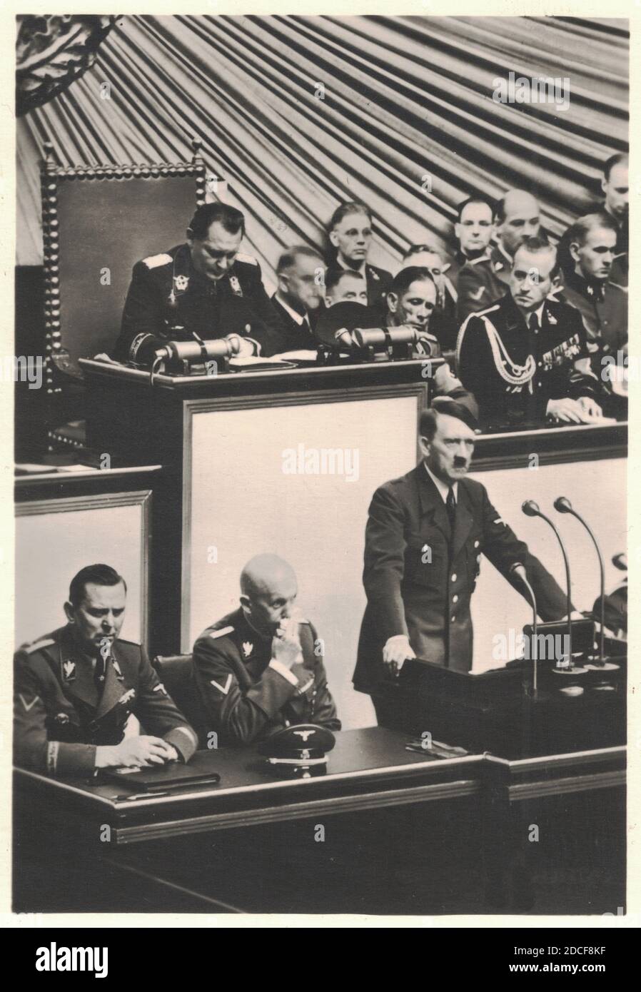BERLIN, GERMANY - SEPTEMBER 1, 1939: Address by Adolf Hitler, Chancellor of the Reich, before the Reichstag, September 1, 1939 Stock Photo