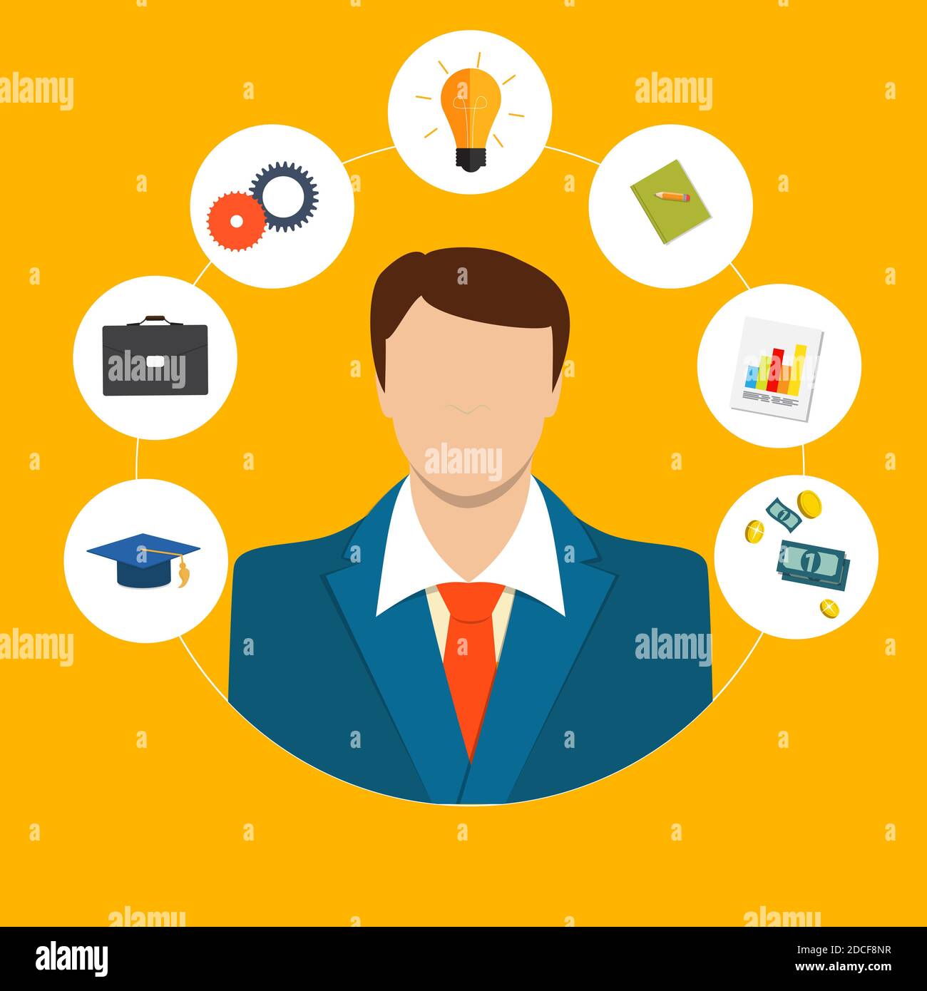 Learning, Training to Make your Career Progress. Business Flat ...